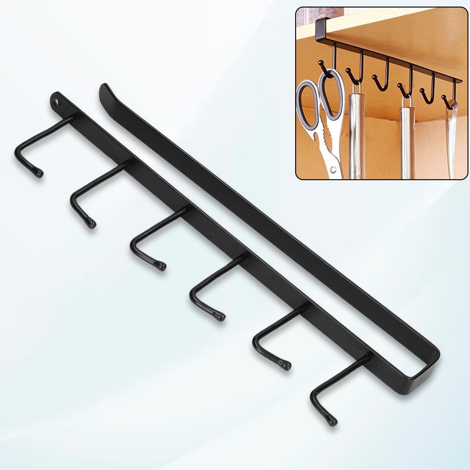 Metal Multifunctional Cabinet Storage Organize 6 Hook Rack For Hanging (1 Pc / Big) Metal Multifunctional Cabinet Storage Organize 6 Hook Rack For Hanging (1 Pc / Big)